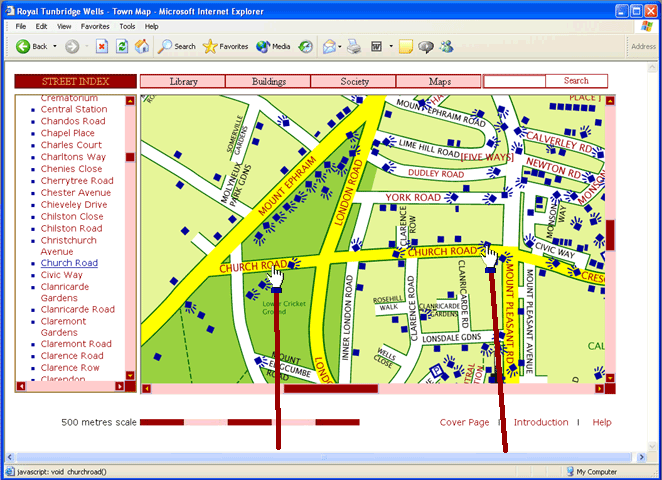 Tunbridge Wells Map 2006 - screen example
